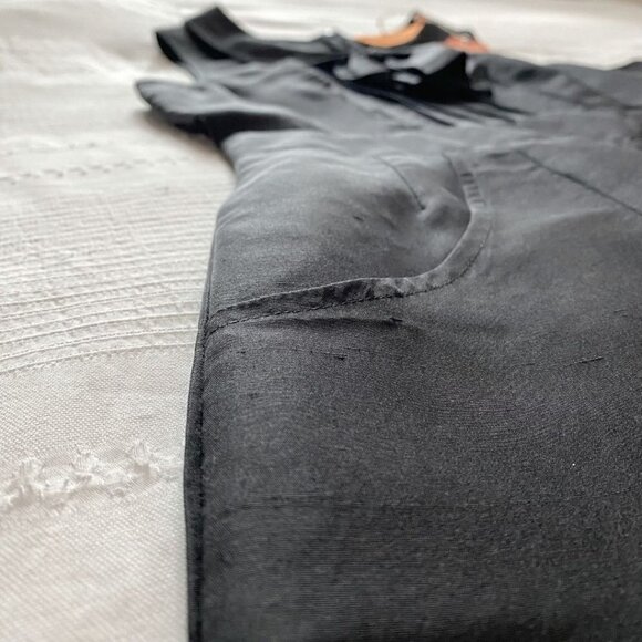 NWT VOOM BY JOY HAN BLACK SILK BOW RETRO PIN UP SHEATH MIDI DRESS - M - Picture 8 of 10